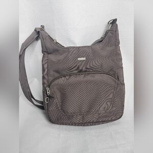 Travelon Anti Theft Gray Bown Crossbody Messenger Bag